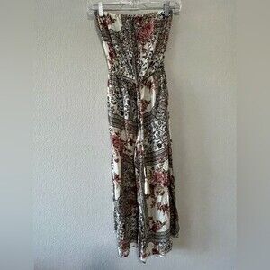 American Eagle Jumpsuit Strapless Wide Leg Size XXS w/ Tie Waist